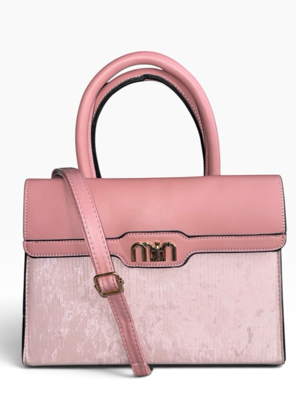 PASSAGES Pale Pink Structured Medium Satchel w/x-body strap - NWT